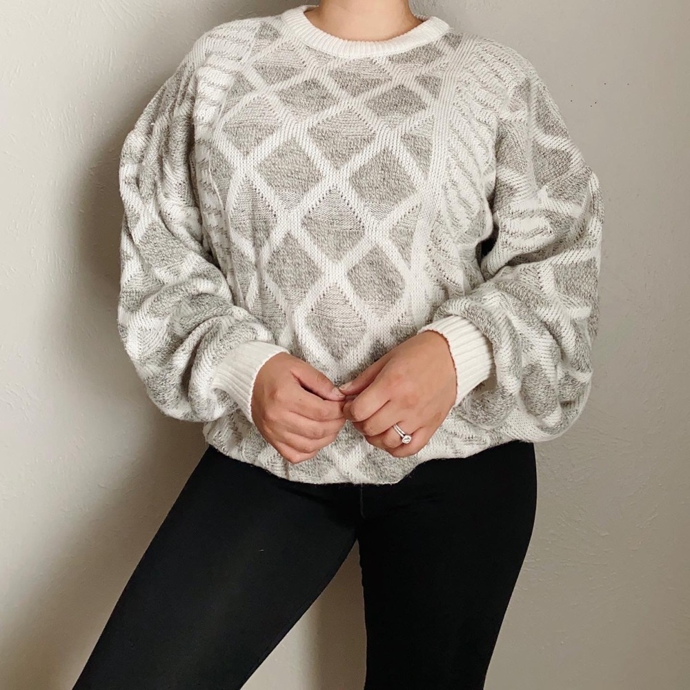 Vintage Gray Grandpa Sweater